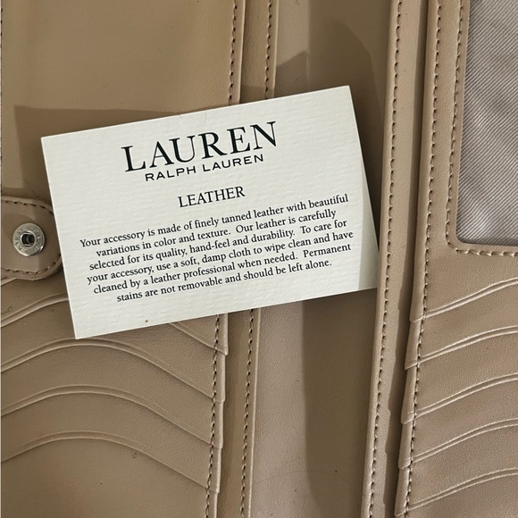 Ralph Lauren RLL Pink Leather and Tan Interior Wallet Checkbook Clutch Organizer - Picture 2 of 5